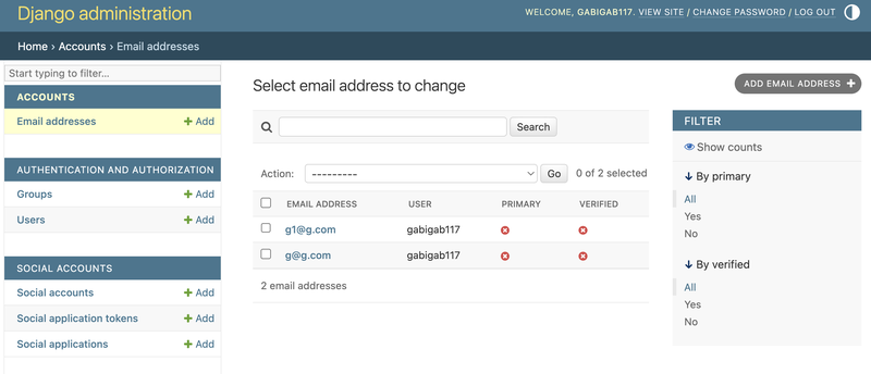 admin mail django