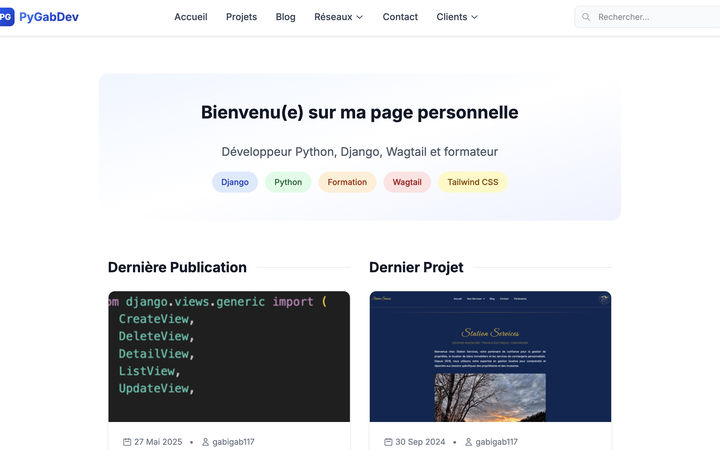 PyGabDev : un projet Django / Wagtail