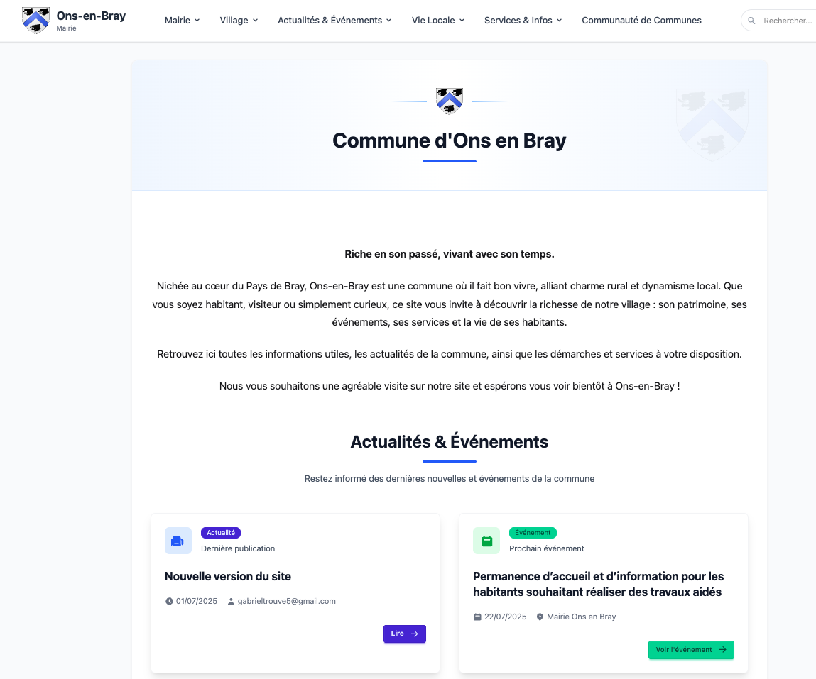 Accueil du site de la commune de Ons en Bray