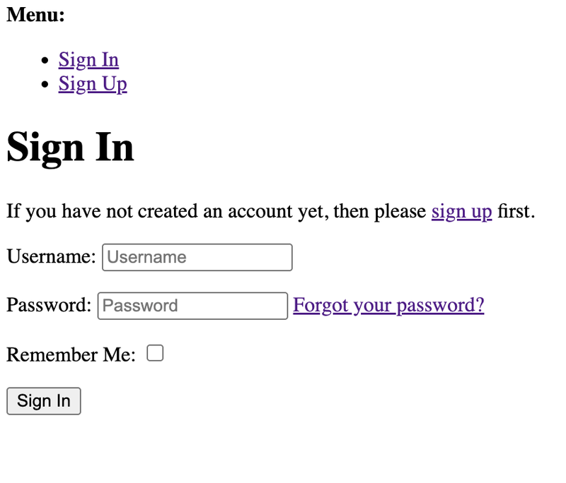 vue de login