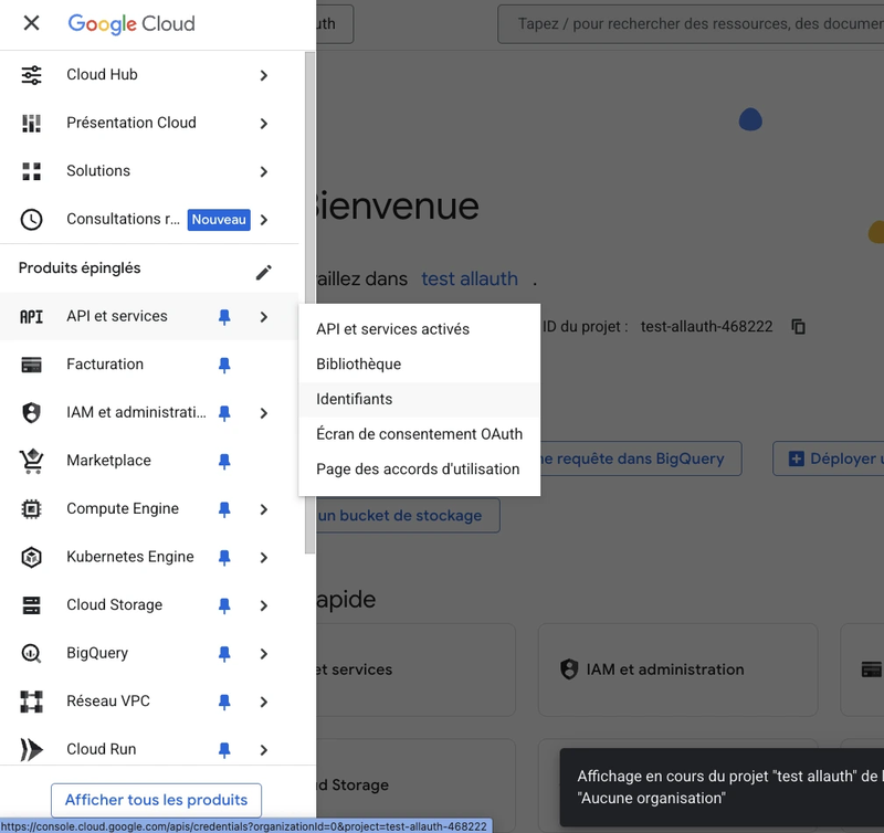 identifiants google