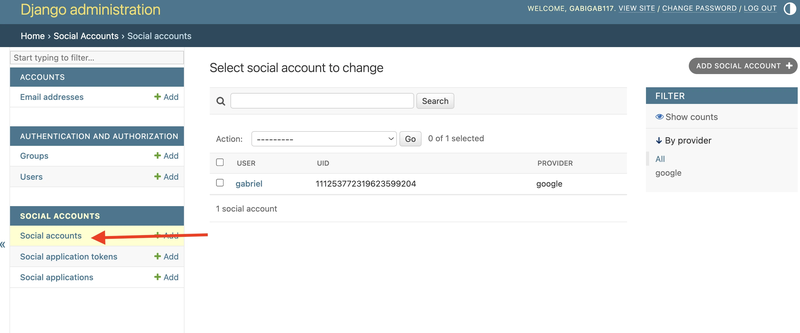 social accounts